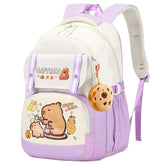 Capybara Print School Bags for Girls, Kids - Large Capacity Backpack for School, Travel, Picnic, Camping Kids 5-12 Years Old (45 X 30 X 20 Cm)