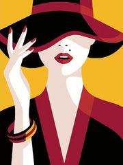 5D Diamond Painting Kit for Kids and Adults - 12x16inch Suitable for Home Leisure and Wall Decoration, Gift for Kids and Adults (Girl with Hat)