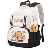 Capybara Print School Bags for Girls, Kids - Large Capacity Backpack for School, Travel, Picnic, Camping Kids 5-12 Years Old (45 X 30 X 20 Cm)