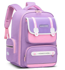 Stylish School Backpack for Kids - Multiple Compartments Backpack for Boys and Girls, Waterproof, Ultralight Travel, Picnic Bag with Wide Shoulder Straps (Purple-Pink)
