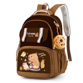 Capybara Print School Bags for Girls, Kids - Large Capacity Backpack for School, Travel, Picnic, Camping Kids 5-12 Years Old (45 X 30 X 20 Cm)