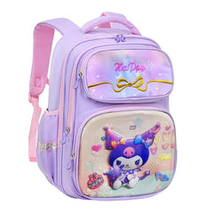 Cartoon Print School Bags for Girls- Large Capacity School Backpack for School, Travel, Picnic, Camping 5-12 Years Old (40 X 30 X 18 Cm)