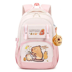 Capybara Print School Bags for Girls, Kids - Large Capacity Backpack for School, Travel, Picnic, Camping Kids 5-12 Years Old (45 X 30 X 20 Cm)