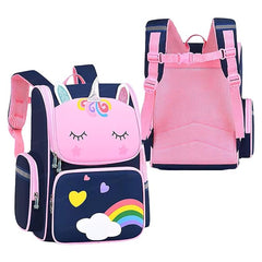 Unicorn Print School Bags for Girls, Kids - Large Capacity Travel, Picnic, Camping, Backpack for Kids 5-12 Years Old (40 X 27 X 15 Cm)