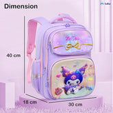 Cartoon Print School Bags for Girls- Large Capacity School Backpack for School, Travel, Picnic, Camping 5-12 Years Old (40 X 30 X 18 Cm)