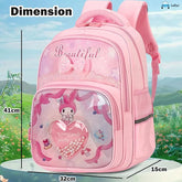 Cartoon Design Stylish School Backpack for Girls – Lightweight Burden-Free Water-Resistant and Durable Bag for Kids 8–12 Years (41 X 32 X 15 Cm)