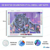 5D Diamond Painting Kit for Kids and Adults - 12x16inch Suitable for Home Leisure and Wall Decoration (Tiger)