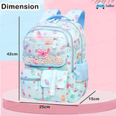 Kawaii School Backpack for Girls - Multifunctional Lightweight Large Capacity Bag for Travel, Picnic (42 X 25 X 15 CM)