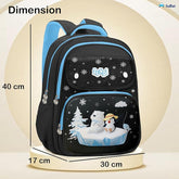 School Bags for Girls, Kids - Penguin Print Large Capacity Backpack for School, Travel, Picnic, Camping 5-12 Years Old (40 X 30 X 17 Cm)
