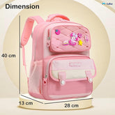 Large Capacity School Bags for Kids - Cartoon Print Girls Bags for School, Travel, Picnic, Camping 5-12 Years Old (40 X 28 X 13 Cm)