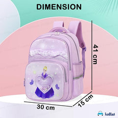 School Backpack for Girls, Kids Cartoon Stylish Durable Spacious Waterproof Backpack for School Kids Bag for 6 To 12 Years (41 X 30 X 15 Cm)