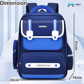 School Backpack for Boys and Girls - Ultralight, wide Shoulder Strap and Stylish Waterproof School, Travel, Picnic Bags for Children with Multiple Pockets (Blue-White)
