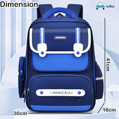 School Backpack for Boys and Girls - Ultralight, wide Shoulder Strap and Stylish Waterproof School, Travel, Picnic Bags for Children with Multiple Pockets (Blue-White)