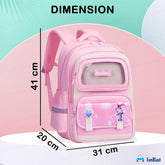 Cartoon Design School Backpack for Girls - Lightweight Burden-Free Stylish Water-Resistant and Durable Bag for Kids 8–12 Years (41 X 31 X 20 Cm)