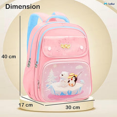 School Bags for Girls, Kids - Penguin Print Large Capacity School Backpack for School, Travel, Picnic, Camping 5-12 Years Old (40 X 30 X 17 Cm)