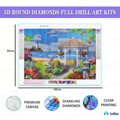 5D Diamond Painting Kit for Kids and Adults - 12x16inch Suitable for Home Leisure and Wall Decoration, Gift for Kids and Adults