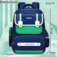 School Backpack for Boys and Girls - Ultralight Wide Shoulder Strap and Stylish Waterproof School, Travel, Picnic Bags for Children with Multiple Pockets (Blue-Green)