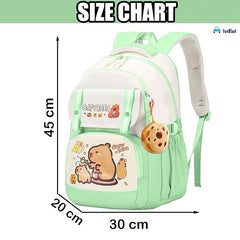 Capybara Print School Bags for Girls, Kids - Large Capacity Backpack for School, Travel, Picnic, Camping Kids 5-12 Years Old (45 X 30 X 20 Cm)