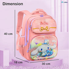 Cartoon Print School Bags for Girls - Large Capacity School Backpack for School, Travel, Picnic, Camping 5-12 Years Old (40 X 30 X 18 Cm)