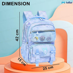 Kawaii School Backpack for Girls - Large Capacity Multifunctional Lightweight Bag for Travel, Picnic (42 X 25 X 15 CM)