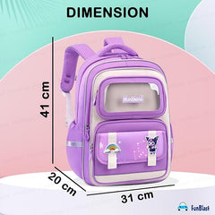 Cartoon Design School Backpack for Girls - Lightweight Burden-Free Stylish Water-Resistant and Durable Bag for Kids 8–12 Years (41 X 31 X 20 Cm)