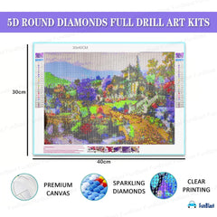 5D Diamond Painting Kit for Kids and Adults - 12x16inch Suitable for Home Leisure and Wall Decoration, Gift for Kids and Adults