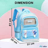 Cartoon Design School Backpack for Girls - Lightweight Burden-Free Stylish Water-Resistant Durable Bag for Kids 8–12 Years (41 X 31 X 20 Cm)
