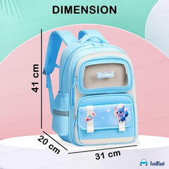 Cartoon Design School Backpack for Girls - Lightweight Burden-Free Stylish Water-Resistant Durable Bag for Kids 8–12 Years (41 X 31 X 20 Cm)
