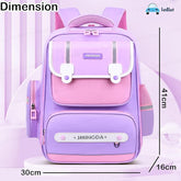 Stylish School Backpack for Kids - Multiple Compartments Backpack for Boys and Girls, Waterproof, Ultralight Travel, Picnic Bag with Wide Shoulder Straps (Purple-Pink)