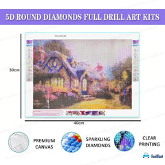 5D Diamond Painting Kit Colourful Diamonds DIY Art & Craft Kit for Kids & Adults Suitable for Home Leisure and Wall Decoration (30 X 40 Cm)