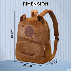 Miniature Capybara Kids Backpack – Plush Bags for Pre-Schoolers and Kindergarten Kid 2-5 Years (36 x 28 x 10 cm)