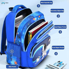 3D Design Space Travel Backpack for Kids - Backpack for Girls Boys Students for School, Travel, Picnic (40 X 30 X 18 Cm)