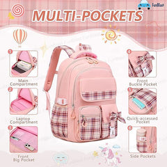 Large Capacity Shoulder Backpack for Girls Kid, Orthopedic Casual Backpack for students