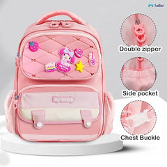 Large Capacity School Bags for Kids - Cartoon Print Girls Bags for School, Travel, Picnic, Camping 5-12 Years Old (40 X 28 X 13 Cm)