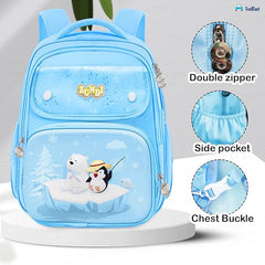 School Bags for Girls, Kids - Penguin Print Large Capacity Backpack for School, Travel, Picnic, Camping Kids 5-12 Years Old (40 X 30 X 17 Cm)