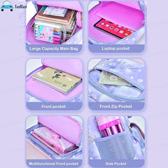 Kawaii School Backpack for Girls - Multifunctional Large Capacity Elementary School bag for Girls (45 X 30 X 20 CM)