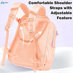 Stylish Cartoon School Backpack for Girls - Lightweight Large Capacity Bag for Boys Girl Kids, Travel Bag (41 X 29 X 14 CM)