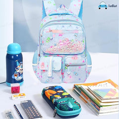 Kawaii School Backpack for Girls - Multifunctional Lightweight Large Capacity Bag for Travel, Picnic (42 X 25 X 15 CM)