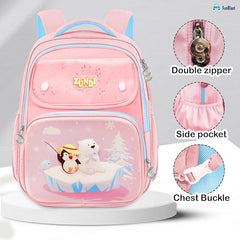 School Bags for Girls, Kids - Penguin Print Large Capacity School Backpack for School, Travel, Picnic, Camping 5-12 Years Old (40 X 30 X 17 Cm)