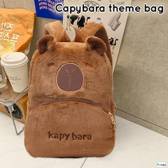 Miniature Capybara Kids Backpack – Plush Bags for Pre-Schoolers and Kindergarten Kid 2-5 Years (36 x 28 x 10 cm)