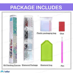 5D Diamond Painting Kit for Kids and Adults - 12x16inch Suitable for Home Leisure and Wall Decoration, Gift for Kids and Adults (Elephant)