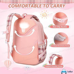 Large Capacity Shoulder Backpack for Girls Kid, Orthopedic Casual Backpack for students