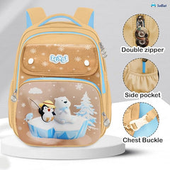 School Bags for Girls, Kids - Penguin Print Large Capacity School Backpack for School, Travel, Picnic, Camping Kids 5-12 Years Old (40 X 30 X 17 Cm)