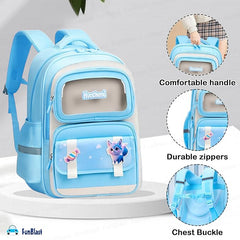 Cartoon Design School Backpack for Girls - Lightweight Burden-Free Stylish Water-Resistant Durable Bag for Kids 8–12 Years (41 X 31 X 20 Cm)