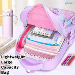 Stylish Cartoon School Backpack for Girls - Lightweight Large Capacity Bag for Boys Girl Kids, Travel Bag (41 X 29 X 14 CM)