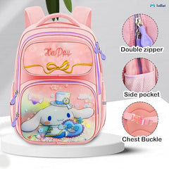 Cartoon Print School Bags for Girls - Large Capacity School Backpack for School, Travel, Picnic, Camping 5-12 Years Old (40 X 30 X 18 Cm)