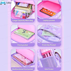 Kawaii School Backpack for Girls - Large Capacity Multifunctional Elementary School bag for Girls (45 X 30 X 20 CM)