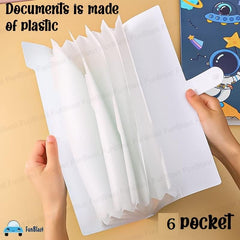 Space Theme File Folder with Button Lock – Pack of 12 Pcs Space Theme Certificates Holder with 6 Pockets, Office Documents File (Pack of 12)