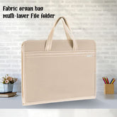 Portfolio File Folder A3 Size with Zip Lock – 12 Pockets File Folder, Big Size Professional File Storage Bag (Peach)