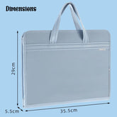 Portfolio File Folder A3 Size with Zip Lock – 12 Pockets File Folder, Big Size Professional File Storage Bag (Blue)